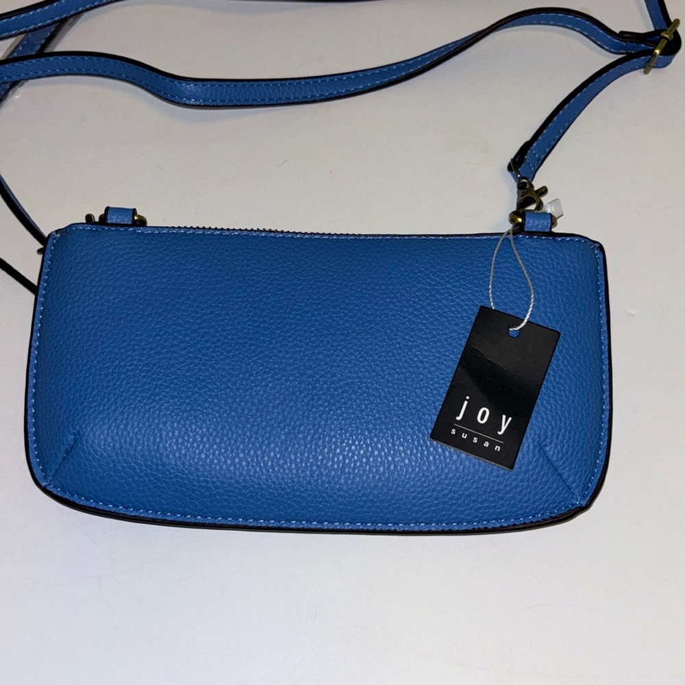 JOY BRAND SLATE BLUE VEGAN LEATHER WRISTLET/CROSSBODY GORGEOUS COLOR 💙💙💙💙💙💙💙 - Picture 3 of 6
